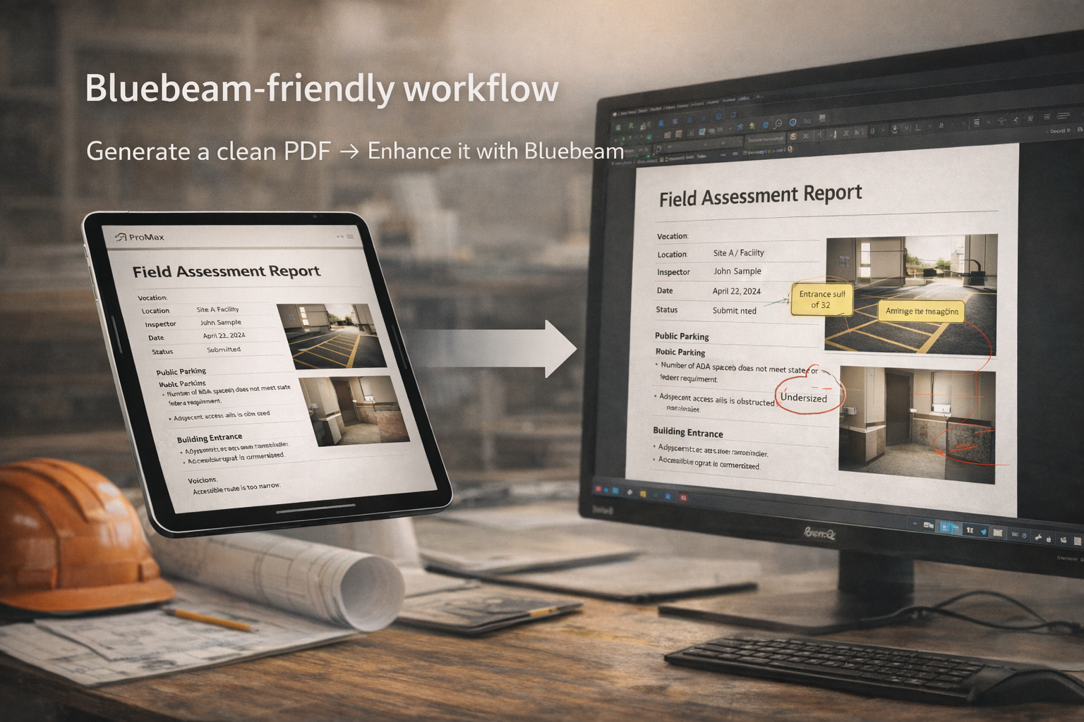 Bluebeam markup enhancement mockup